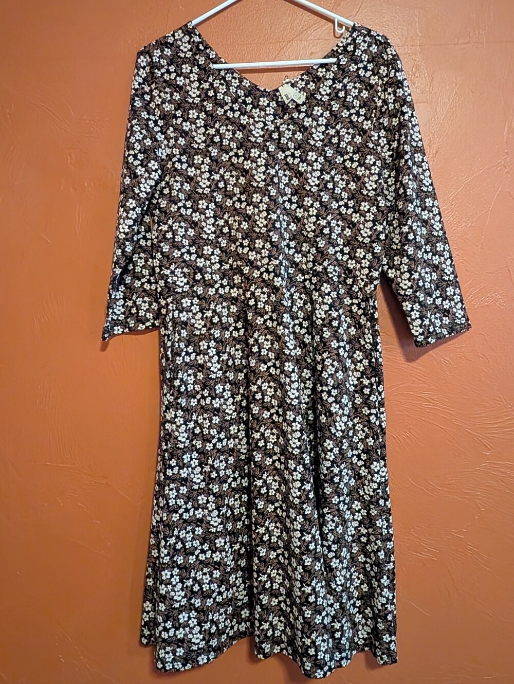 Pact A-line Fit & Flare Floral Midi Dress
